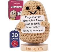 Dono madrino per la festa della mamma - bambola all'uncinetto di patate positive con 30 segni di apprezzamento per i padrini - Dio Annuncio della pro