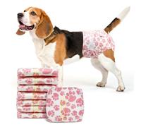 Dono Pañales desechables para perras, pañales súper absorbentes para cachorros, con agujero trasero ajustable, indicador de humedad para gatos y perros en período de calor, mediano, 16 unidades