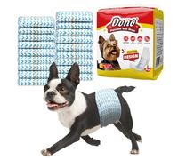 Dono Pañales desechables para perros machos con indicador de humedad, envolturas superabsorbentes para perros machos, núcleo de algodón contorneado 3D para una gran absorción, bandas para el vientre a