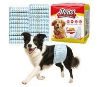 Dono Pañales desechables para perros machos con indicador de humedad, envolturas superabsorbentes para perros machos, núcleo de algodón contorneado 3D para una gran absorción, bandas para el vientre a