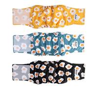 Dono Pañales lavables para perros machos, superabsorbentes para el vientre para perros machos, paquete de 3, pantalones sanitarios para perros pequeños, medianos y grandes (huevos fritos, XL)