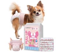 DONO Pañales para Perras, 10 Unidades, Pañales Perro Hembra, Braguitas para el celo, Pañales Pull-up para Perros, Pañales para Gatos, superabsorbentes, incontinencia, S (22-43 cm)