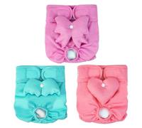 Dono Pañales para perros femeninos, 3 piezas, pantalones reutilizables para perros en temporada, pantalones de período para perros, pañales para perros femeninos, pañales para cachorros para