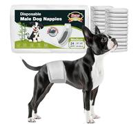 Dono Pañales para perros machos, 24 piezas, superabsorbentes, a prueba de fugas, envolturas para perros para incontinencia, viajes, micción emocionante, calor, problemas de marcado