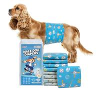 Dono Pañales Perro Macho, un 30% más Anchos, 20 Unidades, Pañales para Perros Macho, 2 diseños, superabsorbentes, a Prueba de Fugas, incontinencia, Viajes, Entrenamiento, M (45-63 cm)