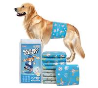 Dono Pañales Perro Macho, un 30% más Anchos, 40 Unidades, Pañales para Perros Macho, 2 diseños, superabsorbentes, a Prueba de Fugas, incontinencia, Viajes, Entrenamiento, L (63-81 cm)