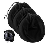 DONOONIS 3 bolsas para casco de equitación, 46 x 44 cm, bolsa para casco de moto con cordón, bolsa universal para casco de moto, casco de bicicleta, casco de esquí, fitness, exterior (negro), Negro ,