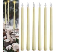 DONOONIS Velas LED Efecto Llama, 6 Piezas Vela LED Blancas Sin Fuego, Velas a Pilas Beige para San Valentín, Cumpleaños, Fiestas, Navidad, Festivales