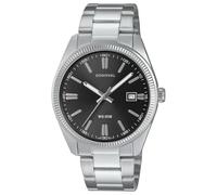 DONOVAL Reloj de pulsera vintage, esfera negra, caja de acero inoxidable, resistente a salpicaduras de agua, plateado