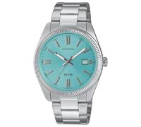 DONOVAL Reloj de pulsera vintage, esfera turquesa, caja y correa de acero inoxidable, u, plateado