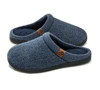 Donpapa Zapatillas Casa Hombre Horma Ancha Cómodas Pantuflas Espuma Memoria | Slippers con Forro de Sherpa, Invierno, Cálido y Suave, Lavable a máquina, Antideslizante, Interior Exterior