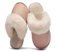 Donpapa Zapatillas de Casa para Mujer Hombre Antideslizante Fur Pantuflas Cálido Invierno Calienta Interior y Exterior YS Chestnut 270 EU36.5-38