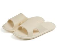 Donpapa Zapatillas Mujer Hombre Chanclas Verano Sandalias Pantuflas Playa Comodas Antideslizante de Baño Almohada Diapositivas Beige W10 EU40-41