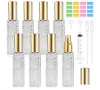 DONQL 8 Unidades Decants Perfumes Vidrio, 13 ml Frasco Perfume Recargable, Perfumero Recargable Incluye Gotero, Embudo, Jeringa y Pegatinas, para Viajes, Bolsos, para Llevar, para Dosificar