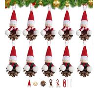 DONQL DIY Gnomo para Adornos de Navidad, 10 Piezas Conos de Pino de Adornos Nnavideños Originales, Adorno Navideño Personalizado, Gnomo Conos de Pino de Gremlins Navidad, Navidad Colgante Manualidades