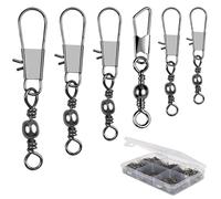 DONQL Swivels - Aparejos de pesca, 200 unidades, acero inoxidable giratorio de 3 vías, disponible #14#12#10#8#7#6, para agua salada, agua dulce, líder, línea, conector de señuelo (tipo B)