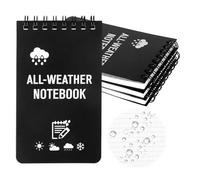 DONQTWAY Write in the Rain, 4 unidades de cuadernos resistentes al agua, notas de campo, cuaderno de bolsillo para aventuras al aire libre, registros de días lluviosos y trabajo de campo (negro)