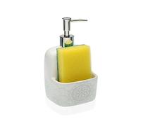 DONREGALOWEB Cocina - Dosificador estropajero de cerámica Decorado en Color Blanco 10.5x9.4x10.8 cm