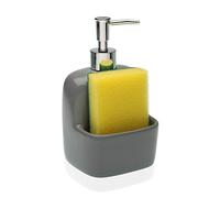 DONREGALOWEB Cocina - Dosificador estropajero Gris de cerámica Decorado 10.5x9.4x10.8 cm