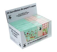 DonRegaloWeb Display 24 Paquetes 20 Servilletas Papel 33x33 Cm. 3 Capas
