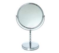 DonRegaloWeb DRW - Espejo de baño de pie Cromo Brillo con 10 aumentos y Dos Caras ø18x12x31cm