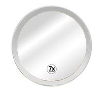 DONREGALOWEB Espejo de baño de Pared y acrílico con ventosas y 7 aumentos Decorado en Color Transparente