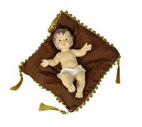 DONREGALOWEB Figura de niño Dios de escayola Tumbado sobre un Manto Blanco 19x12x30 cm