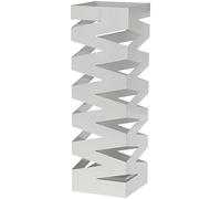 DONREGALOWEB Paragüero Cuadrado de Metal Blanco 15.5x15.5x49 cm