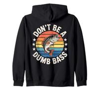 Don't Be A Dumb Bass Funny Fishing Angler Juego de Palabras Sudadera con Capucha