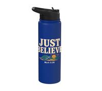 Don't Be Afraid Just Believe Mark 5:36 Sea Turtle Faith Stainless Steel Insulated Water Bottle