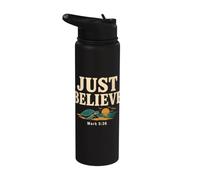 Don't Be Afraid Just Believe Mark 5:36 Sea Turtle Faith Stainless Steel Insulated Water Bottle