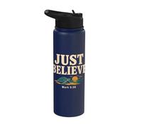 Don't Be Afraid Just Believe Mark 5:36 Sea Turtle Faith Stainless Steel Insulated Water Bottle