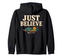 Don't Be Afraid Just Believe Mark 5:36 Sea Turtle Faith Sudadera con Capucha