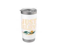 Don't Be Afraid Just Believe Mark 5:36 Sea Turtle Faith Vaso térmico de acero inoxidable de doble pared