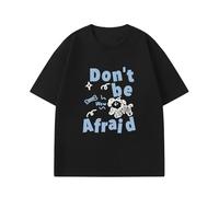 Don't be Afraid Lindo Cachorro patrón de Manga Corta Casual Lindo Suelto versátil Camiseta Tops