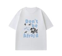 Don't be Afraid Lindo Cachorro patrón de Manga Corta Casual Lindo Suelto versátil Camiseta Tops