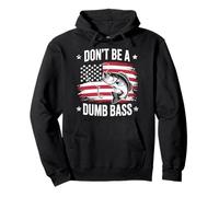 Don't Be Dumb Bass Bandera Americana Patriótica Pescador Pesca Sudadera con Capucha