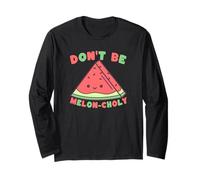 Don't Be Melon-choly Sandía Kawaii Lindo Divertido Manga Larga