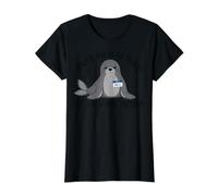 Dont Be Part of The Problem Funny Seal Art Camiseta gráfica económica, Mujer, Negro, L
