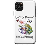 Don't Be Stressin' Life'S a Blessing God Frog Cute Butterfly Carcasa para iPhone 11 Pro MAX