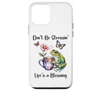 Don't Be Stressin' Life'S a Blessing God Frog Cute Butterfly Carcasa para iPhone 12 Mini