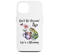 Don't Be Stressin' Life'S a Blessing God Frog Cute Butterfly Carcasa para iPhone 13