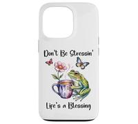 Don't Be Stressin' Life'S a Blessing God Frog Cute Butterfly Carcasa para iPhone 13 Pro