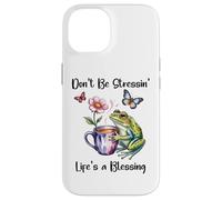 Don't Be Stressin' Life'S a Blessing God Frog Cute Butterfly Carcasa para iPhone 14