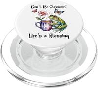 Don't Be Stressin' Life'S a Blessing God Frog Cute Butterfly PopSockets PopGrip para MagSafe