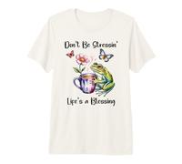 Don't Be Stressin' Life'S a Blessing God Fully Rely On Frog Camiseta Premium