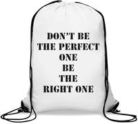 Don't be The Perfect One - Saco de gimnasio informal con cordón, color blanco, White, Talla única