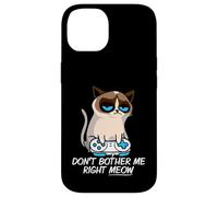 Don't Bother Me Right Meow Funny Sarcastic Gaming Cat Meme Carcasa para iPhone 14