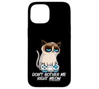 Don't Bother Me Right Meow Funny Sarcastic Gaming Cat Meme Carcasa para iPhone 15