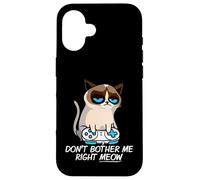 Don't Bother Me Right Meow Funny Sarcastic Gaming Cat Meme Carcasa para iPhone 16